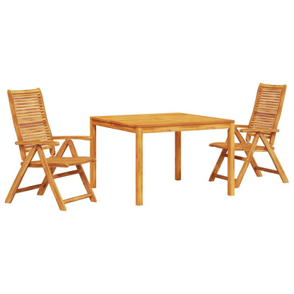 vidaXL Garden Dining Set Folding 3 pcs Brown Solid Acacia Wood