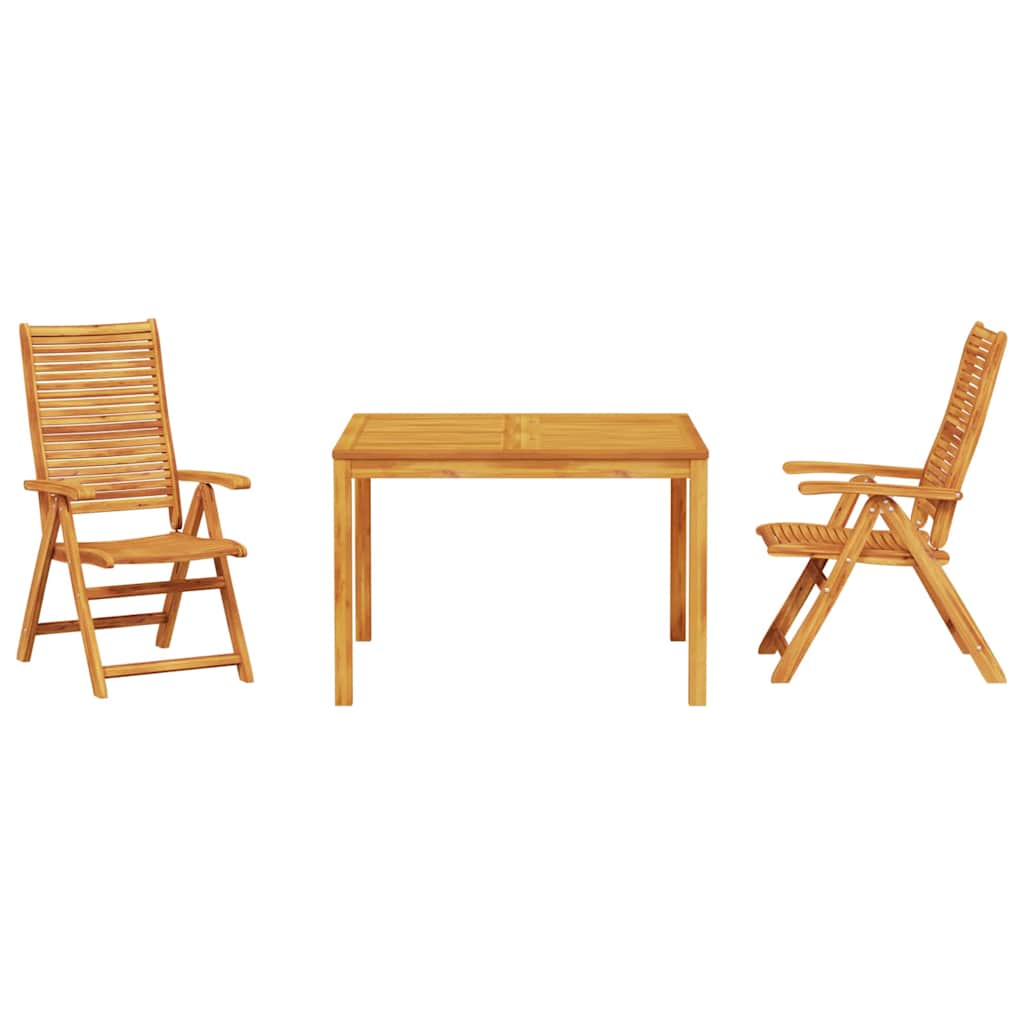 vidaXL Garden Dining Set Folding 3 pcs Brown Solid Acacia Wood