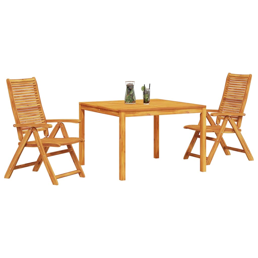 vidaXL Garden Dining Set Folding 3 pcs Brown Solid Acacia Wood