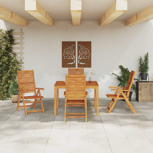 vidaXL Garden Dining Set Folding 5 pcs Brown Solid Acacia Wood