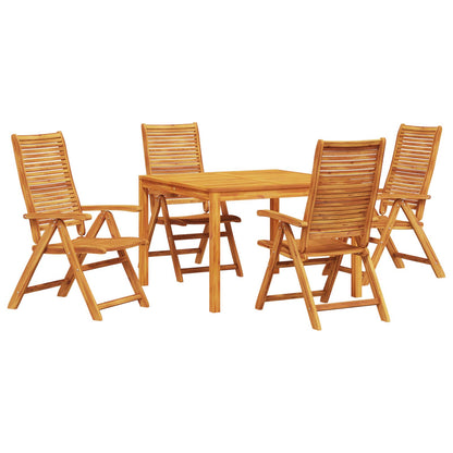vidaXL Garden Dining Set Folding 5 pcs Brown Solid Acacia Wood