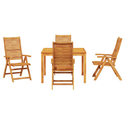 vidaXL Garden Dining Set Folding 5 pcs Brown Solid Acacia Wood