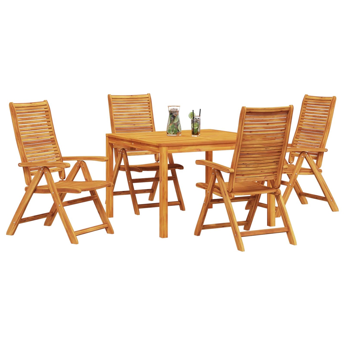 vidaXL Garden Dining Set Folding 5 pcs Brown Solid Acacia Wood