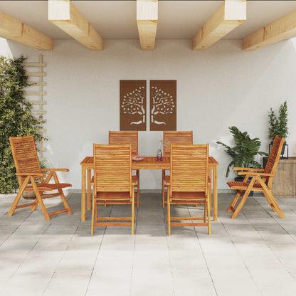 vidaXL Garden Dining Set Folding 7 pcs Brown Solid Acacia Wood