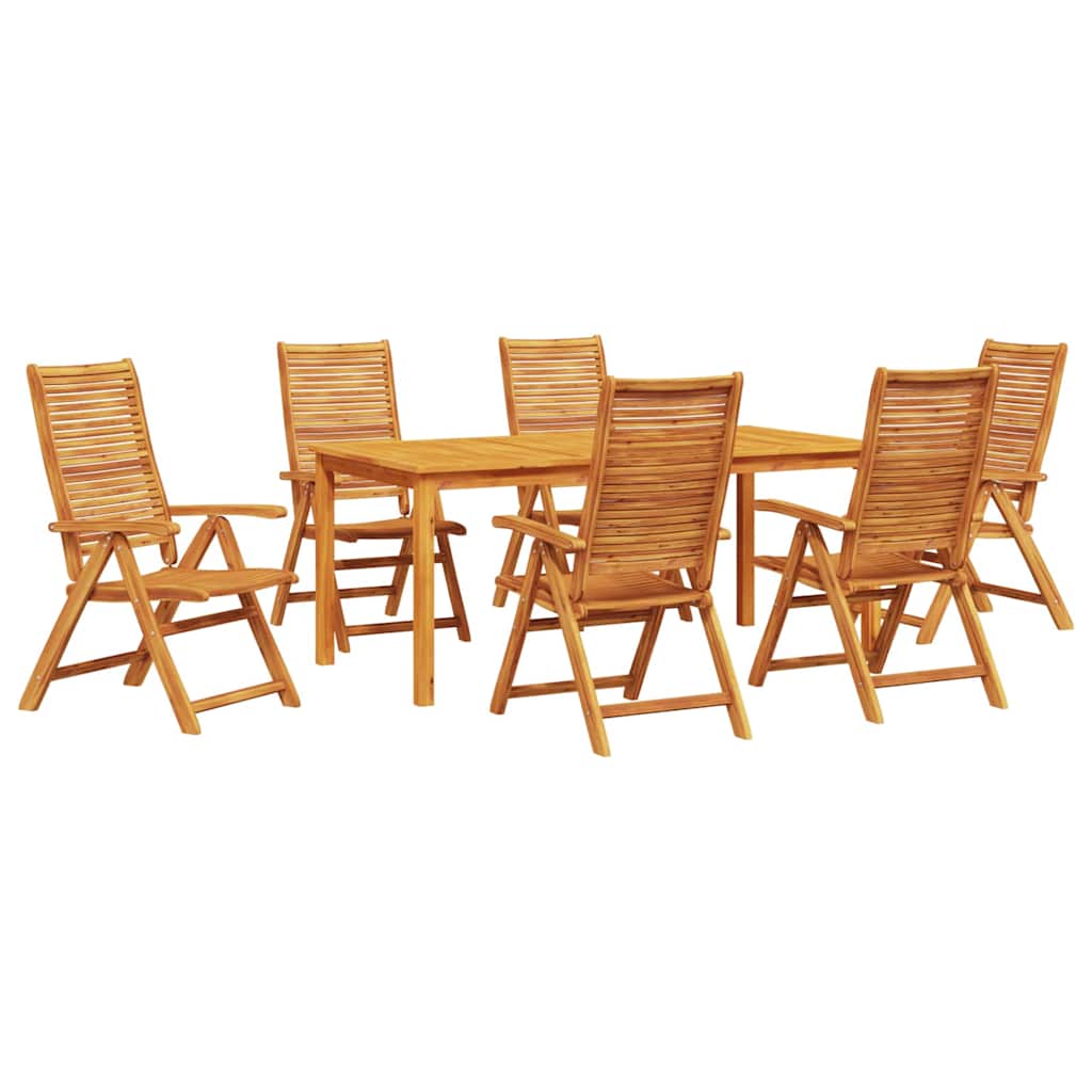 vidaXL Garden Dining Set Folding 7 pcs Brown Solid Acacia Wood