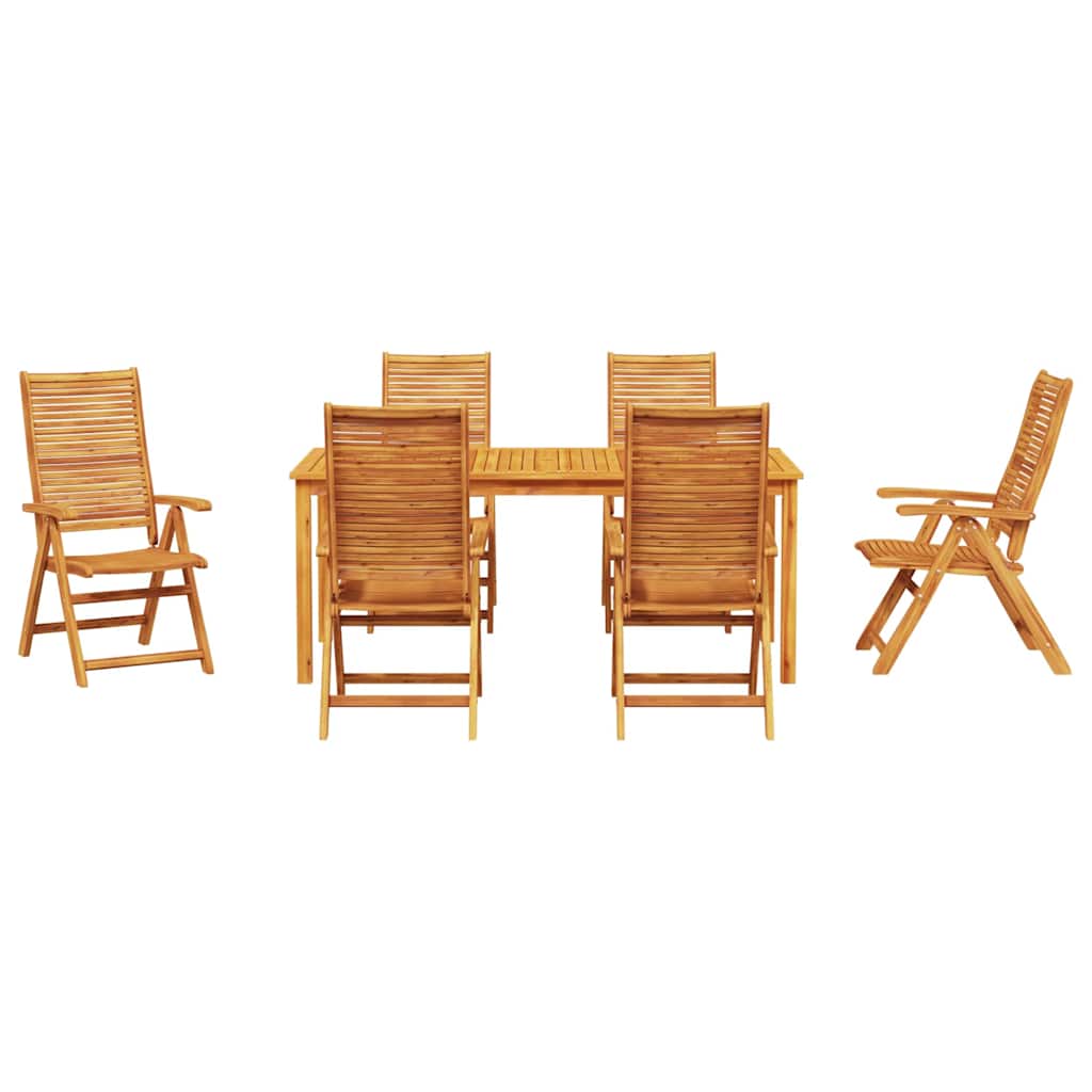 vidaXL Garden Dining Set Folding 7 pcs Brown Solid Acacia Wood