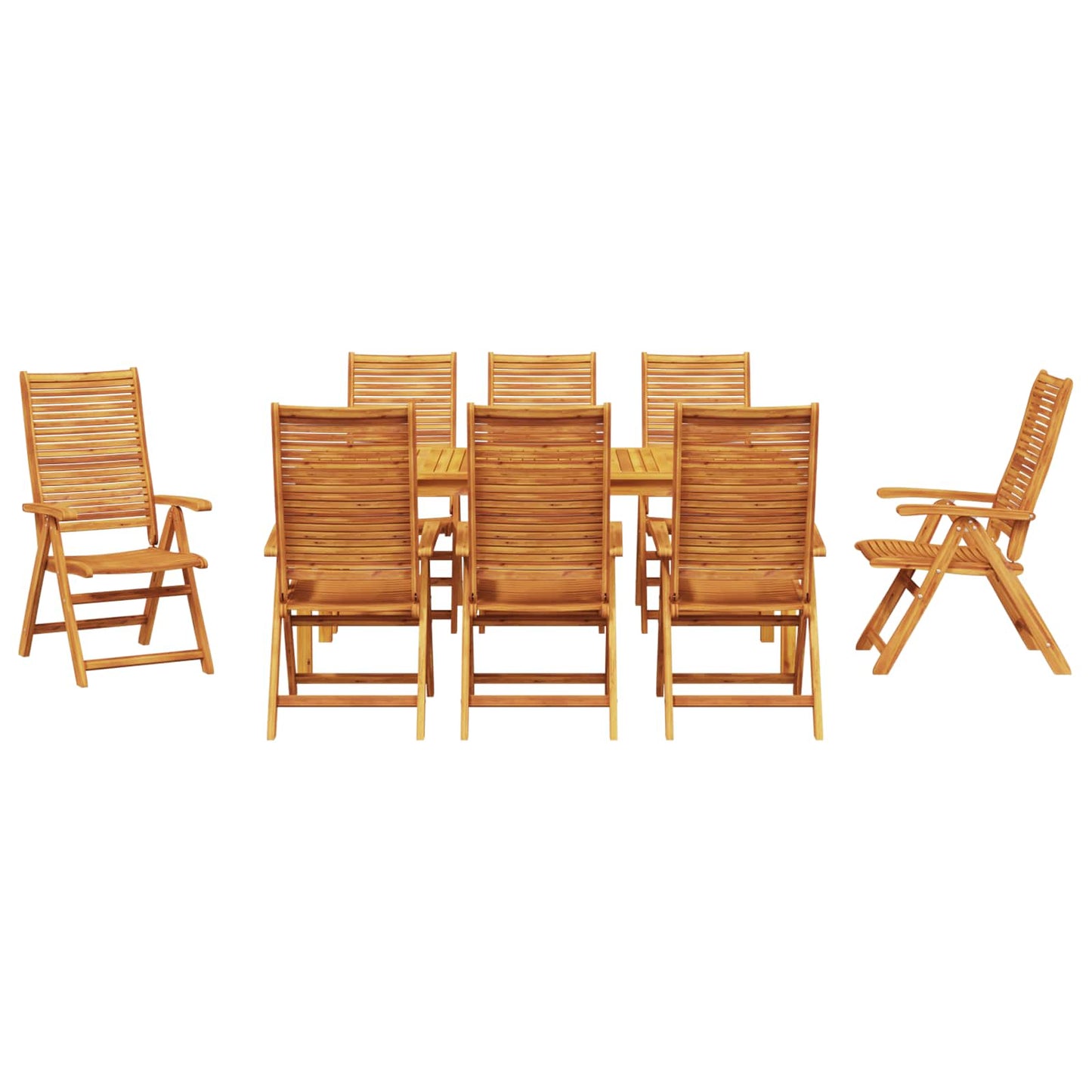 vidaXL Garden Dining Set Folding 9 pcs Brown Solid Acacia Wood