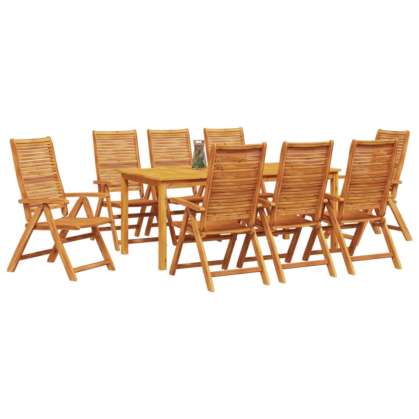 vidaXL Garden Dining Set Folding 9 pcs Brown Solid Acacia Wood