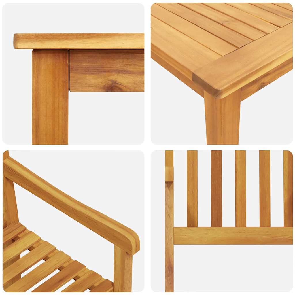 vidaXL Garden Dining Set 7 pcs Brown Solid Acacia Wood