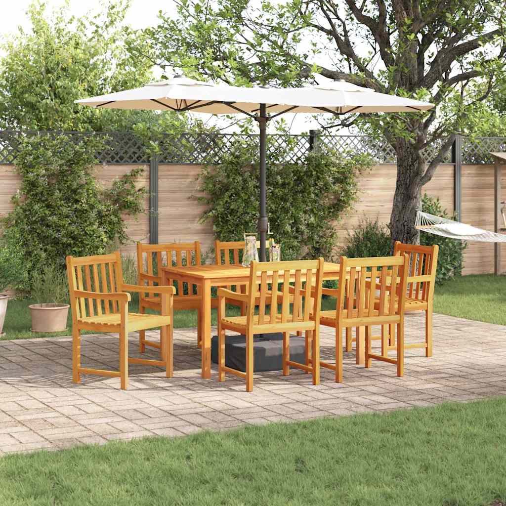 vidaXL Garden Dining Set 7 pcs Brown Solid Acacia Wood