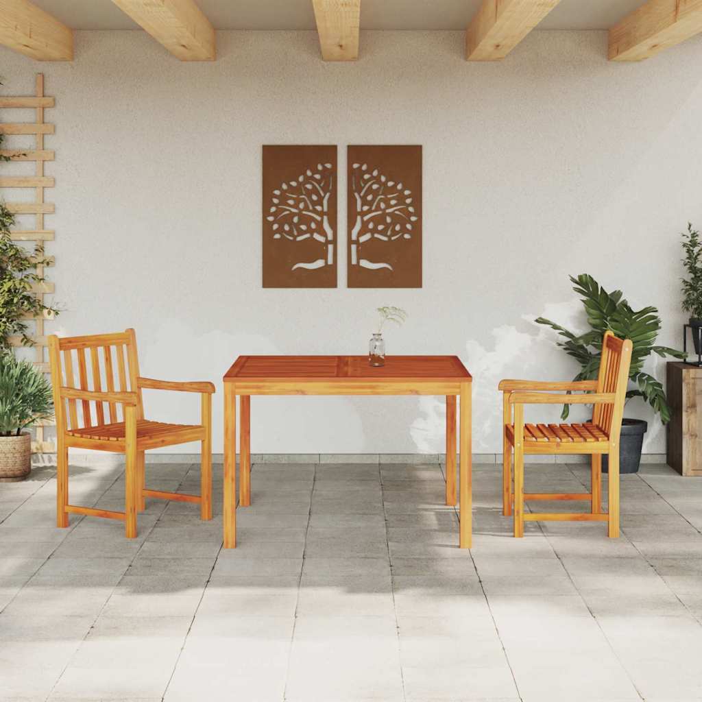 vidaXL Garden Dining Set 3 pcs Brown Solid Acacia wood