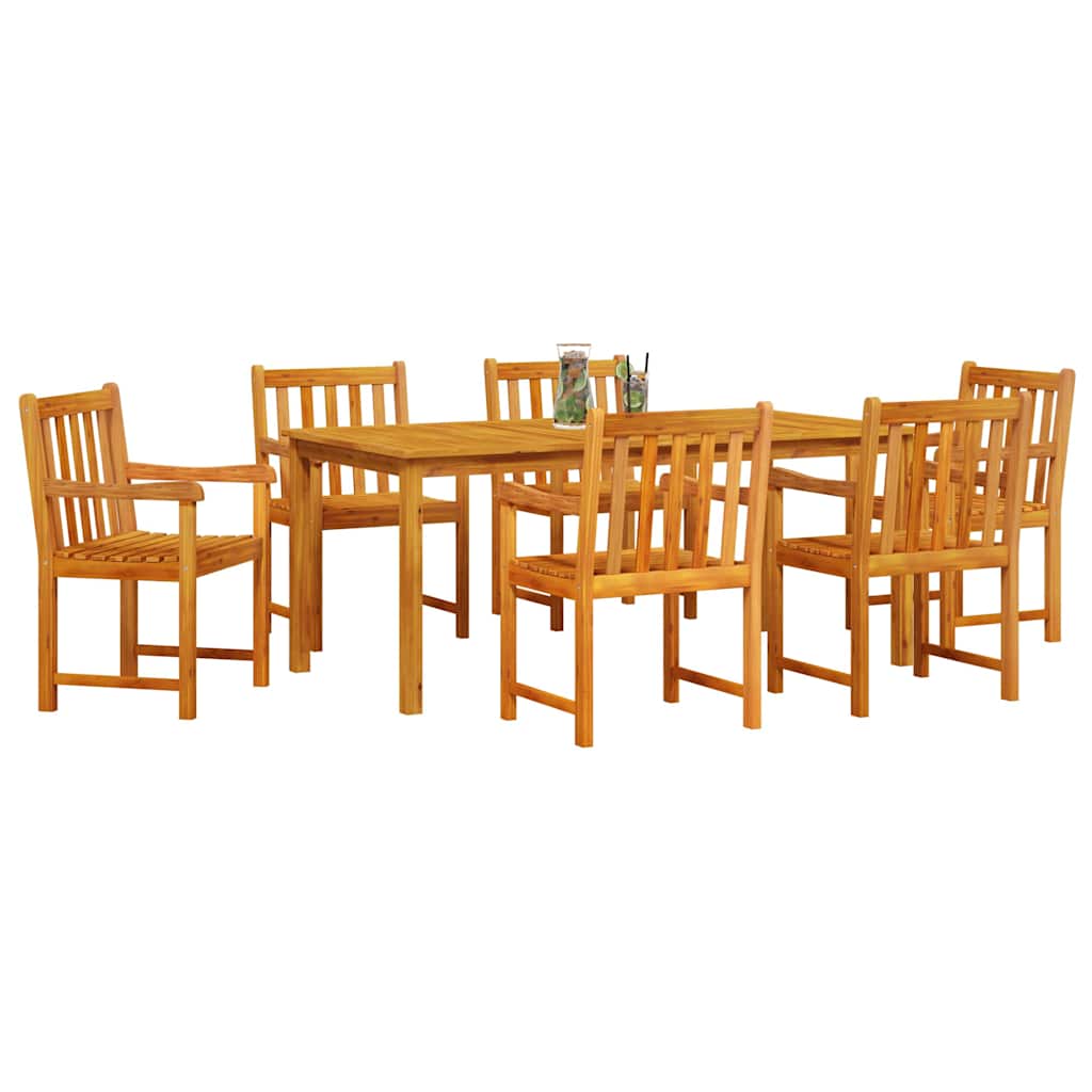 vidaXL Garden Dining Set 7 pcs Brown Solid Acacia Wood