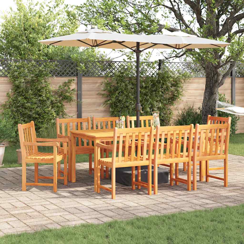 vidaXL Garden Dining Set 9 pcs Brown Solid Acacia Wood