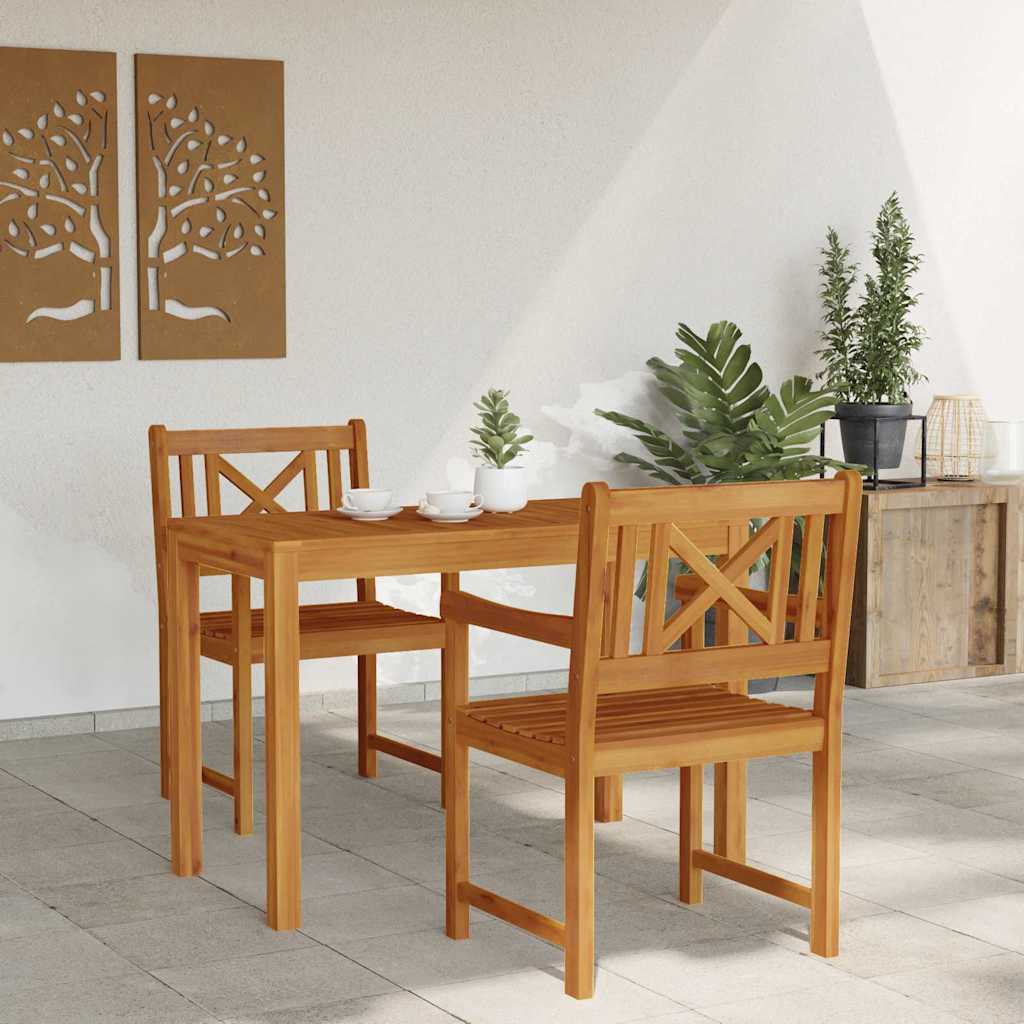 vidaXL Garden Dining Set 3 pcs Brown Solid Acacia Wood
