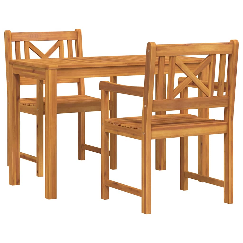 vidaXL Garden Dining Set 3 pcs Brown Solid Acacia Wood
