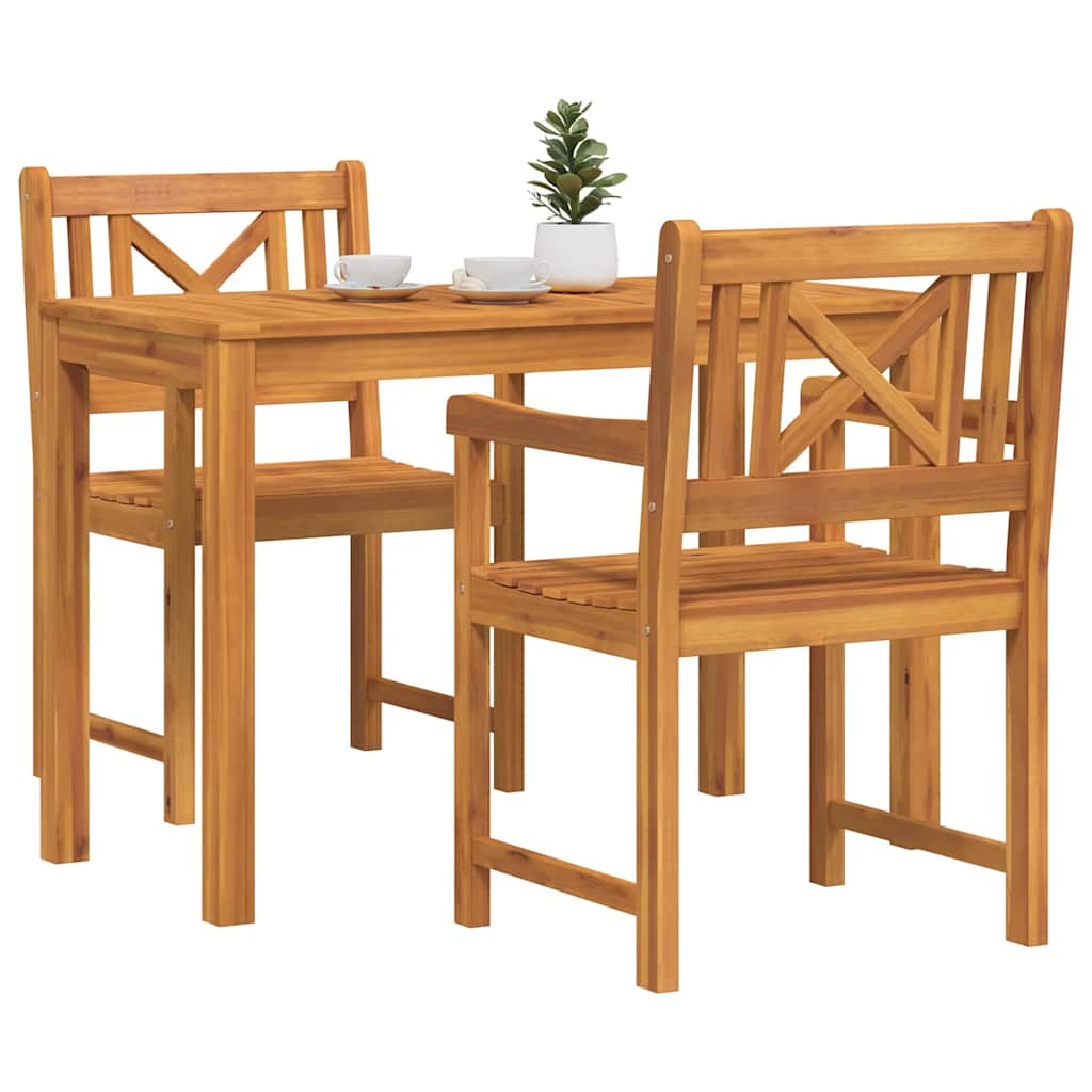vidaXL Garden Dining Set 3 pcs Brown Solid Acacia Wood