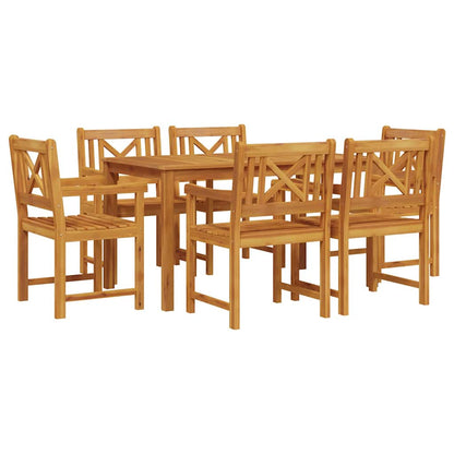 vidaXL Garden Dining Set 7 pcs Brown Solid Acacia Wood