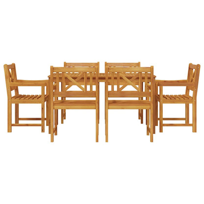 vidaXL Garden Dining Set 7 pcs Brown Solid Acacia Wood