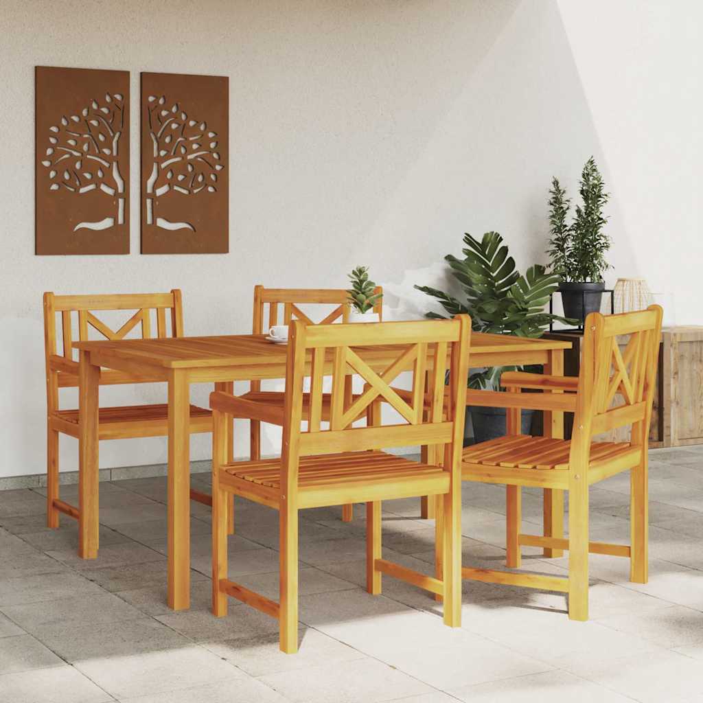 vidaXL Garden Dining Set 5 pcs Brown Solid Acacia Wood
