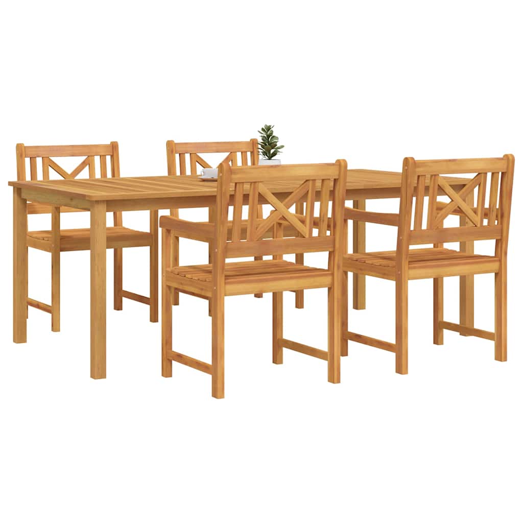vidaXL Garden Dining Set 5 pcs Brown Solid Acacia Wood