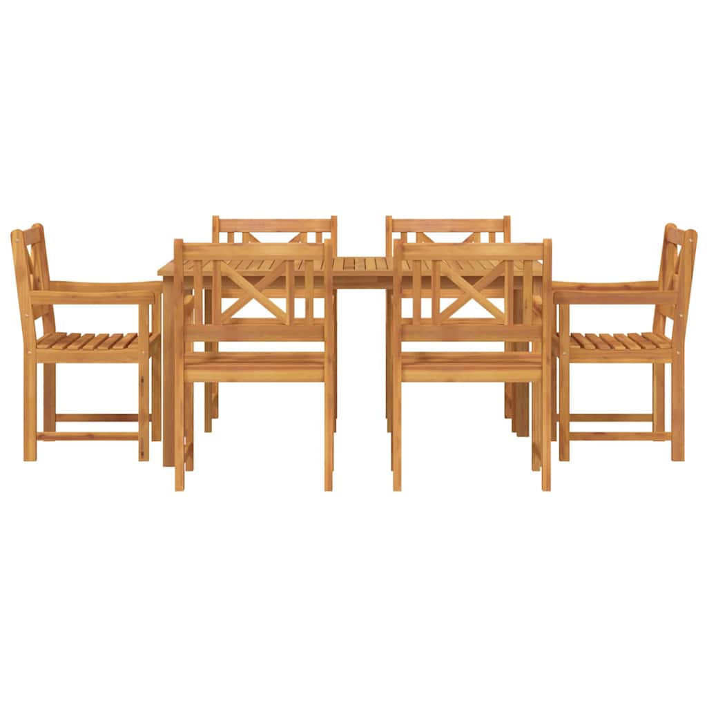 vidaXL Garden Dining Set 7 pcs Brown Solid Acacia Wood
