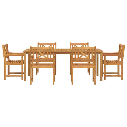 vidaXL Garden Dining Set 7 pcs Brown Solid Acacia Wood