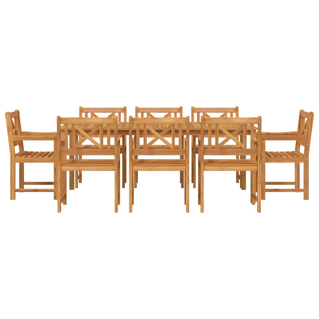 vidaXL Garden Dining Set 9 pcs Brown Solid Acacia Wood