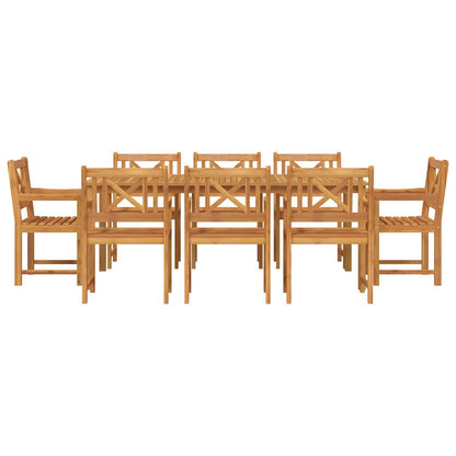 vidaXL Garden Dining Set 9 pcs Brown Solid Acacia Wood