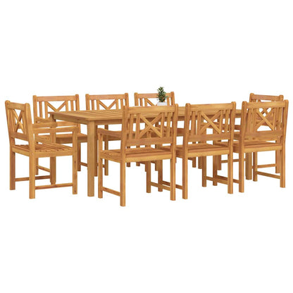 vidaXL Garden Dining Set 9 pcs Brown Solid Acacia Wood