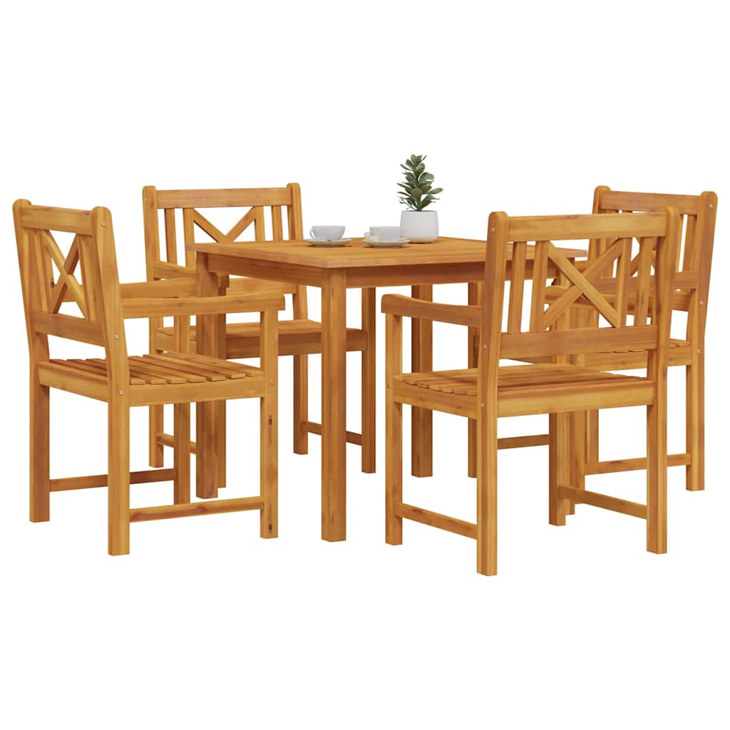 vidaXL Garden Dining Set 5 pcs Brown Solid Acacia wood