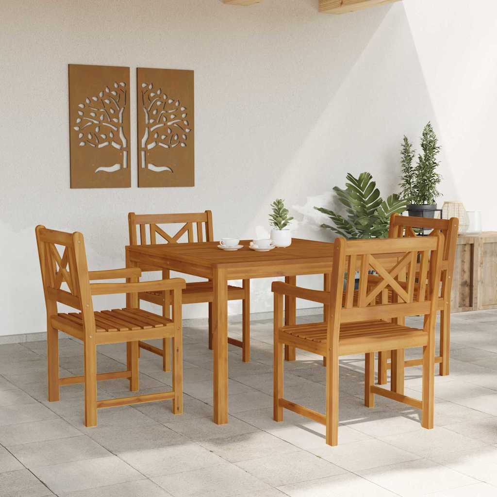 vidaXL Garden Dining Set 5 pcs Brown Solid Acacia wood