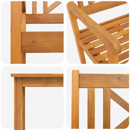 vidaXL Garden Dining Set 7 pcs Brown Solid Acacia Wood