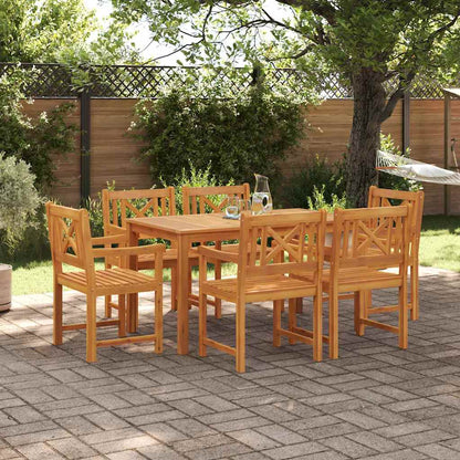 vidaXL Garden Dining Set 7 pcs Brown Solid Acacia Wood