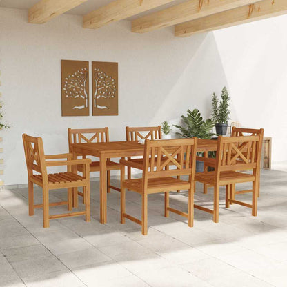 vidaXL Garden Dining Set 7 pcs Brown Solid Acacia Wood