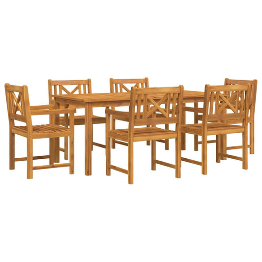 vidaXL Garden Dining Set 7 pcs Brown Solid Acacia Wood