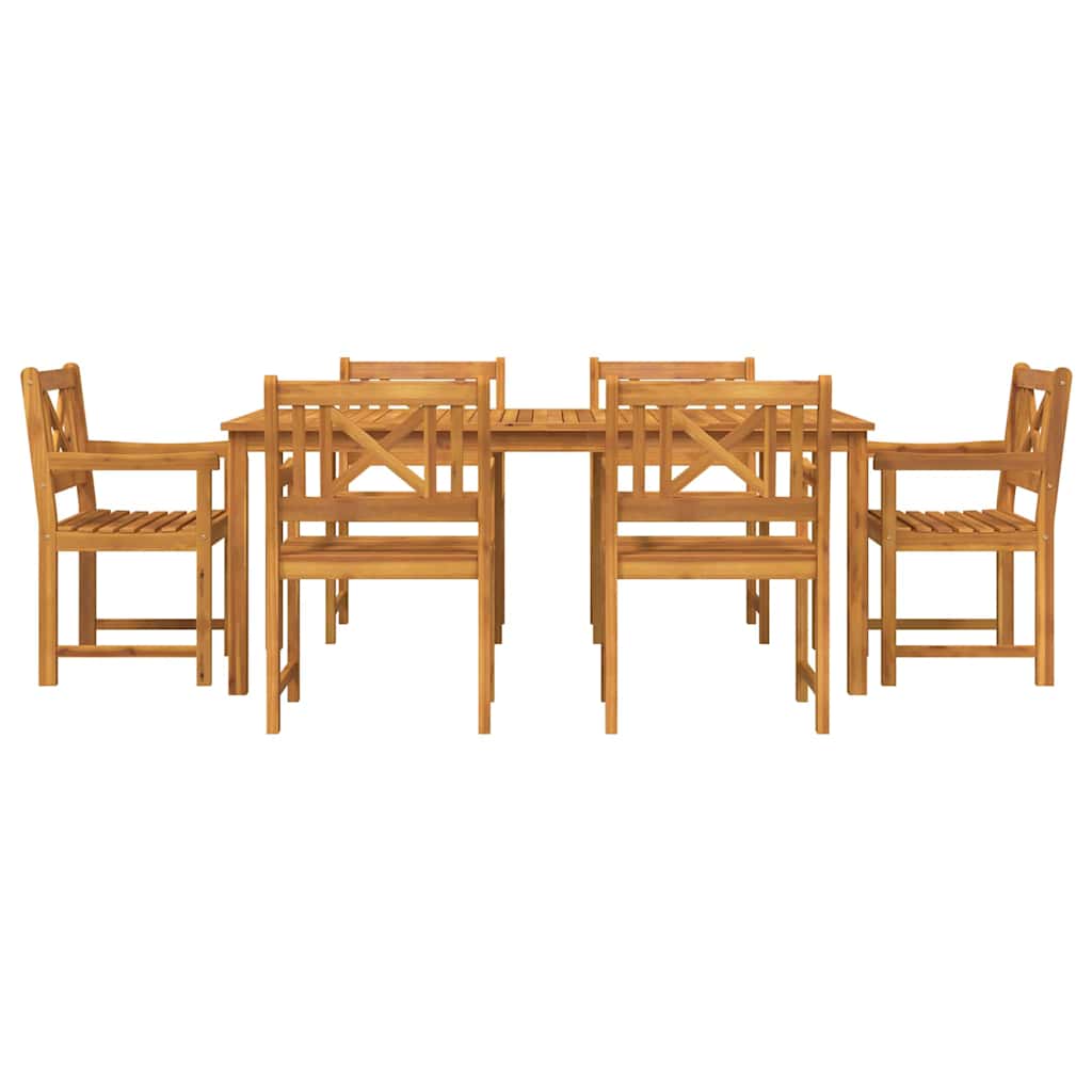 vidaXL Garden Dining Set 7 pcs Brown Solid Acacia Wood