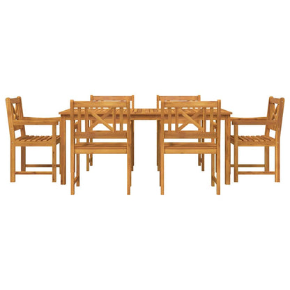 vidaXL Garden Dining Set 7 pcs Brown Solid Acacia Wood
