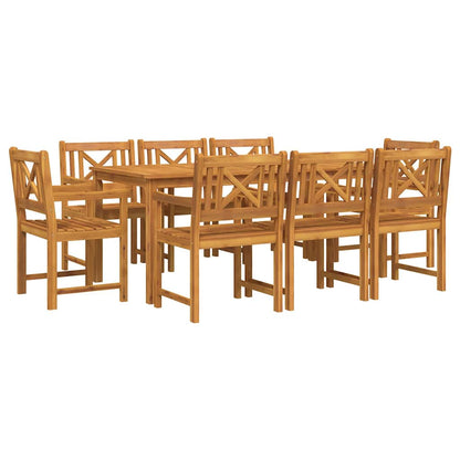 vidaXL Garden Dining Set 9 pcs Brown Solid Acacia Wood