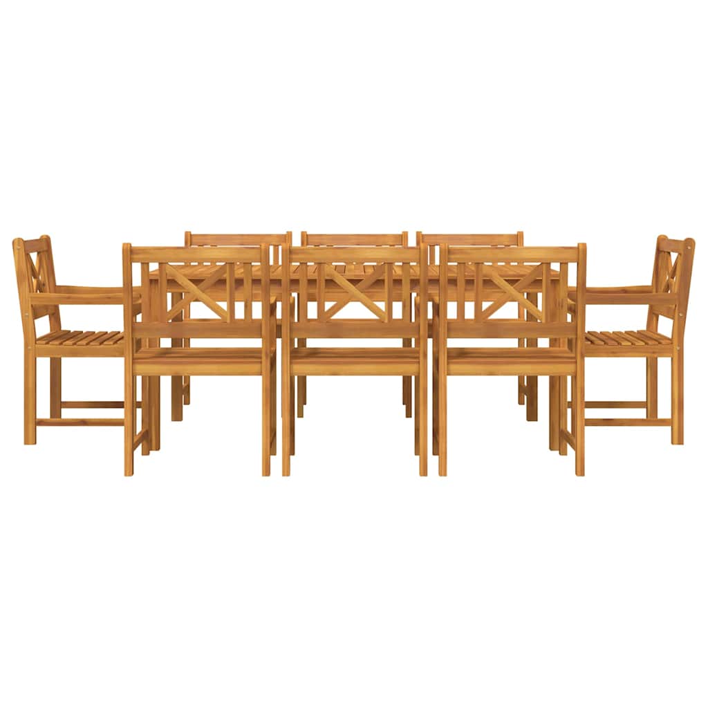 vidaXL Garden Dining Set 9 pcs Brown Solid Acacia Wood