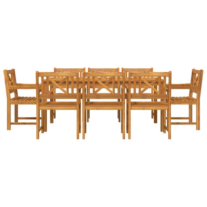 vidaXL Garden Dining Set 9 pcs Brown Solid Acacia Wood
