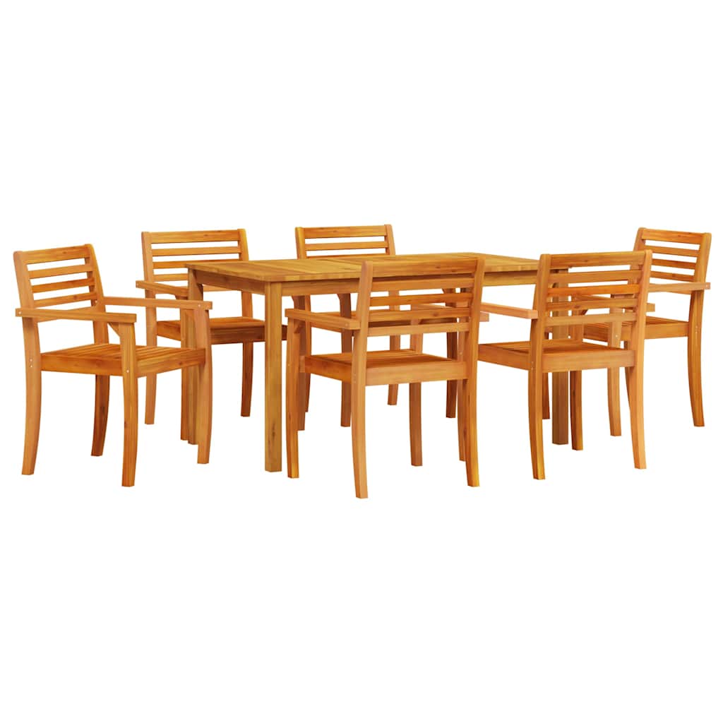 vidaXL Garden Dining Set 7 pcs Brown Solid Acacia Wood
