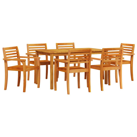 vidaXL Garden Dining Set 7 pcs Brown Solid Acacia Wood