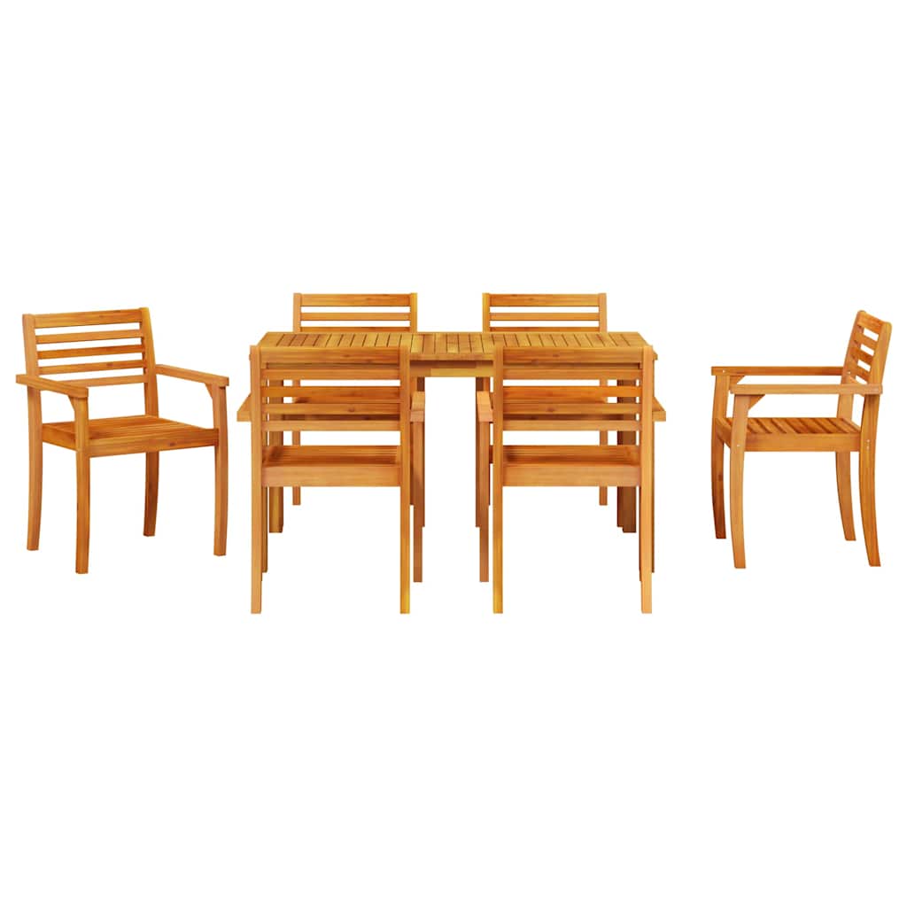 vidaXL Garden Dining Set 7 pcs Brown Solid Acacia Wood