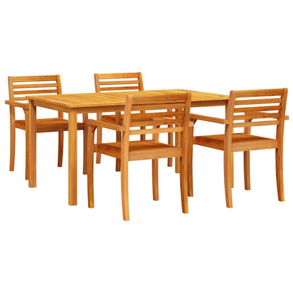 vidaXL Garden Dining Set 5 pcs Brown Solid Acacia Wood