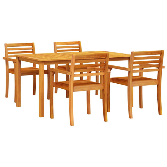vidaXL Garden Dining Set 5 pcs Brown Solid Acacia Wood