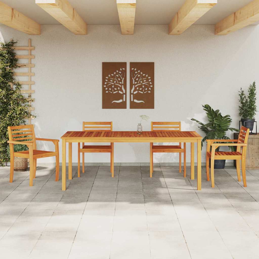 vidaXL Garden Dining Set 7 pcs Brown Solid Acacia Wood