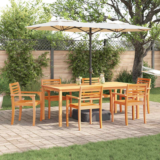 vidaXL Garden Dining Set 7 pcs Brown Solid Acacia Wood