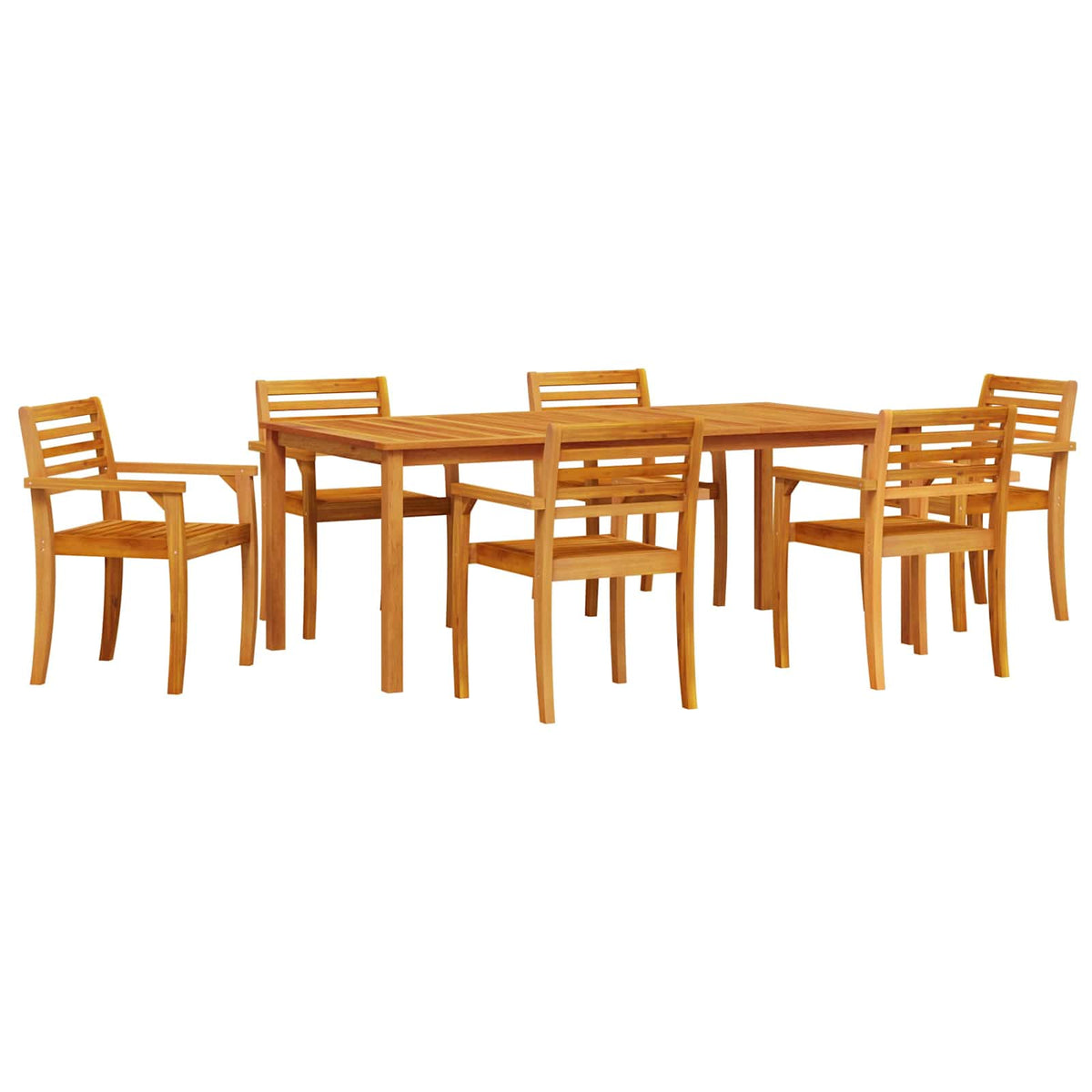 vidaXL Garden Dining Set 7 pcs Brown Solid Acacia Wood