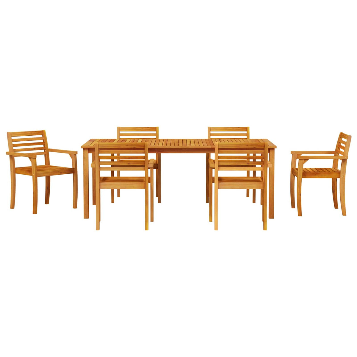 vidaXL Garden Dining Set 7 pcs Brown Solid Acacia Wood
