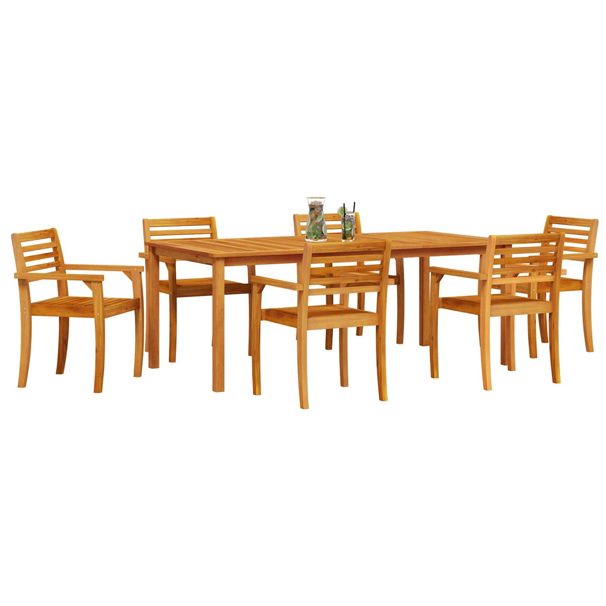 vidaXL Garden Dining Set 7 pcs Brown Solid Acacia Wood